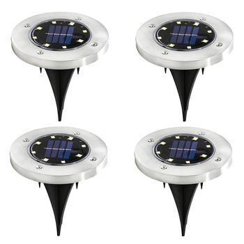 Set 4 Buc Lampi Solare Timeless Tools, Incorporabile, Cu Cate 8 LED-uri Alb Rece