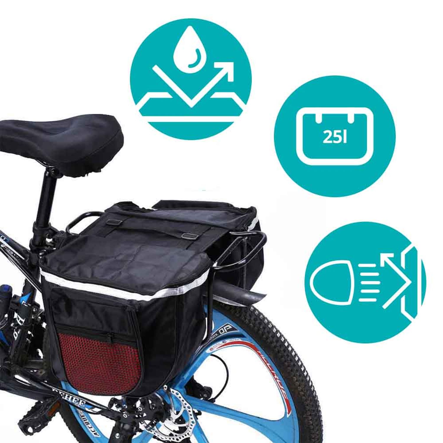 Geanta dubla Timeless Tools pentru bicicleta, capacitate 25l fotografia produsului View 5 L
