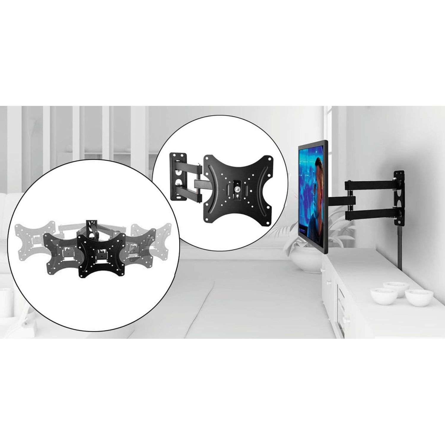 Suport TV de perete reglabil Timeless Tools, 14"-42" fotografia produsului View 3 L