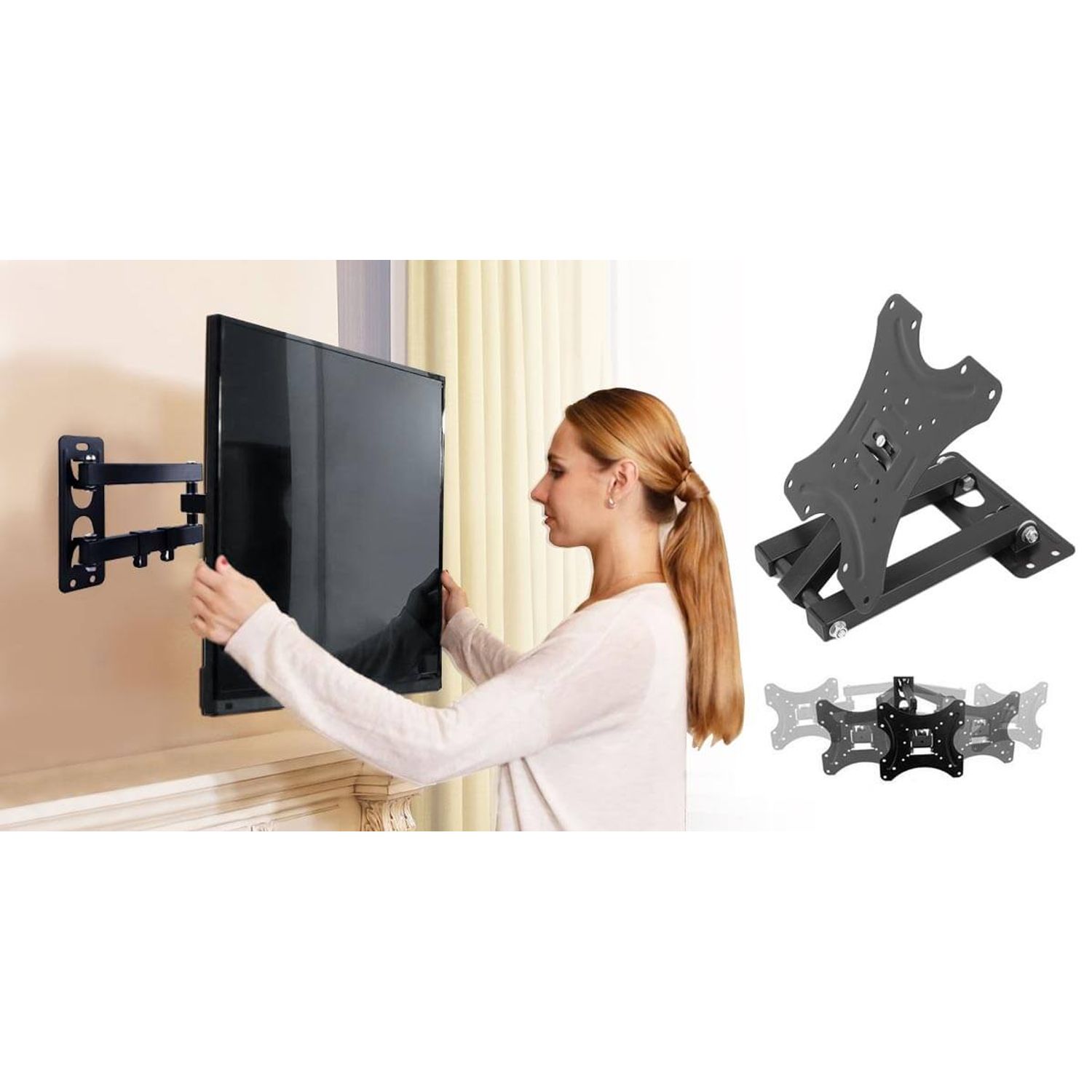 Suport TV de perete reglabil Timeless Tools, 14"-42" fotografia produsului View 4 L