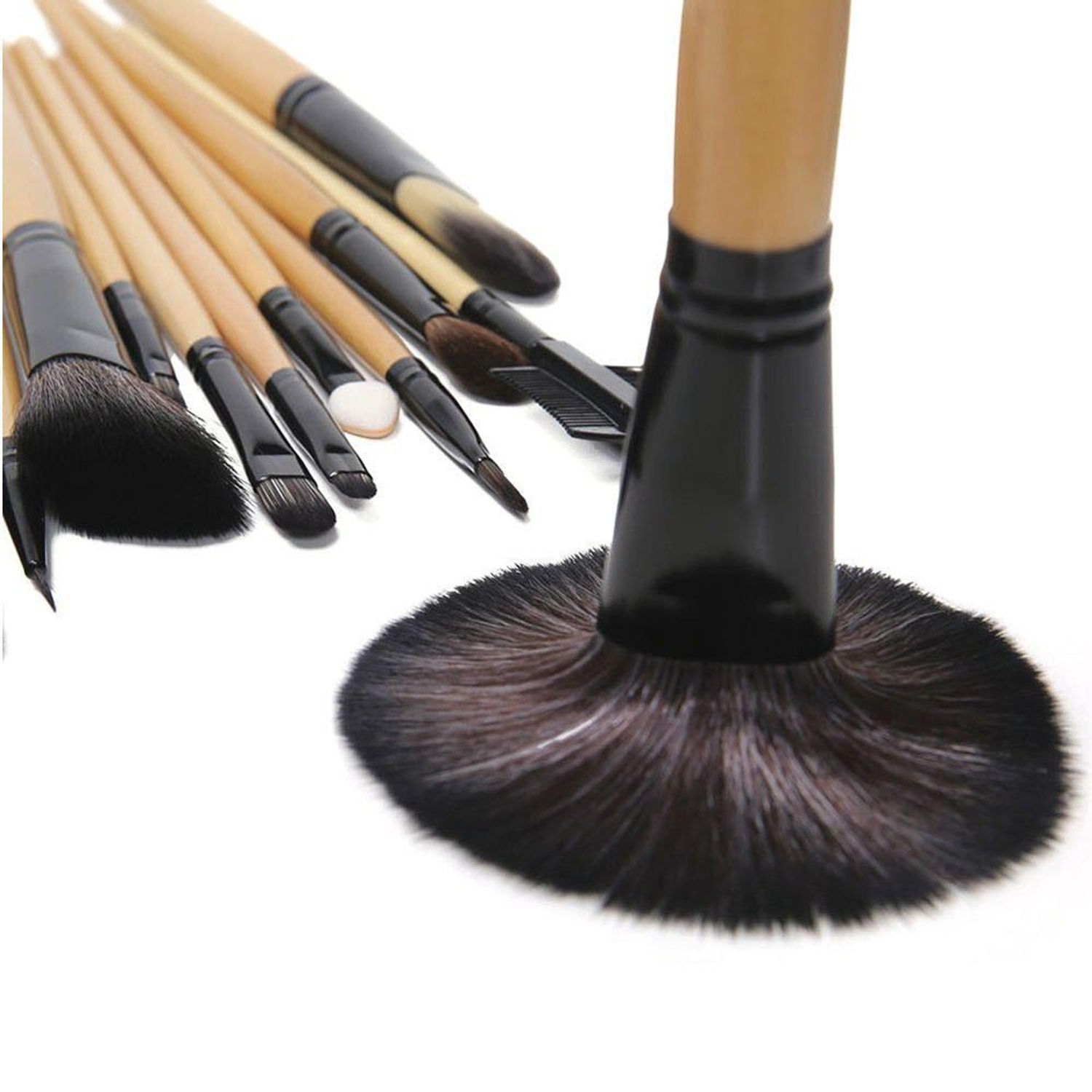 Trusa pensule machiaj Timeless Tools, 24 piese, Negru/Maro fotografia produsului View 9 L