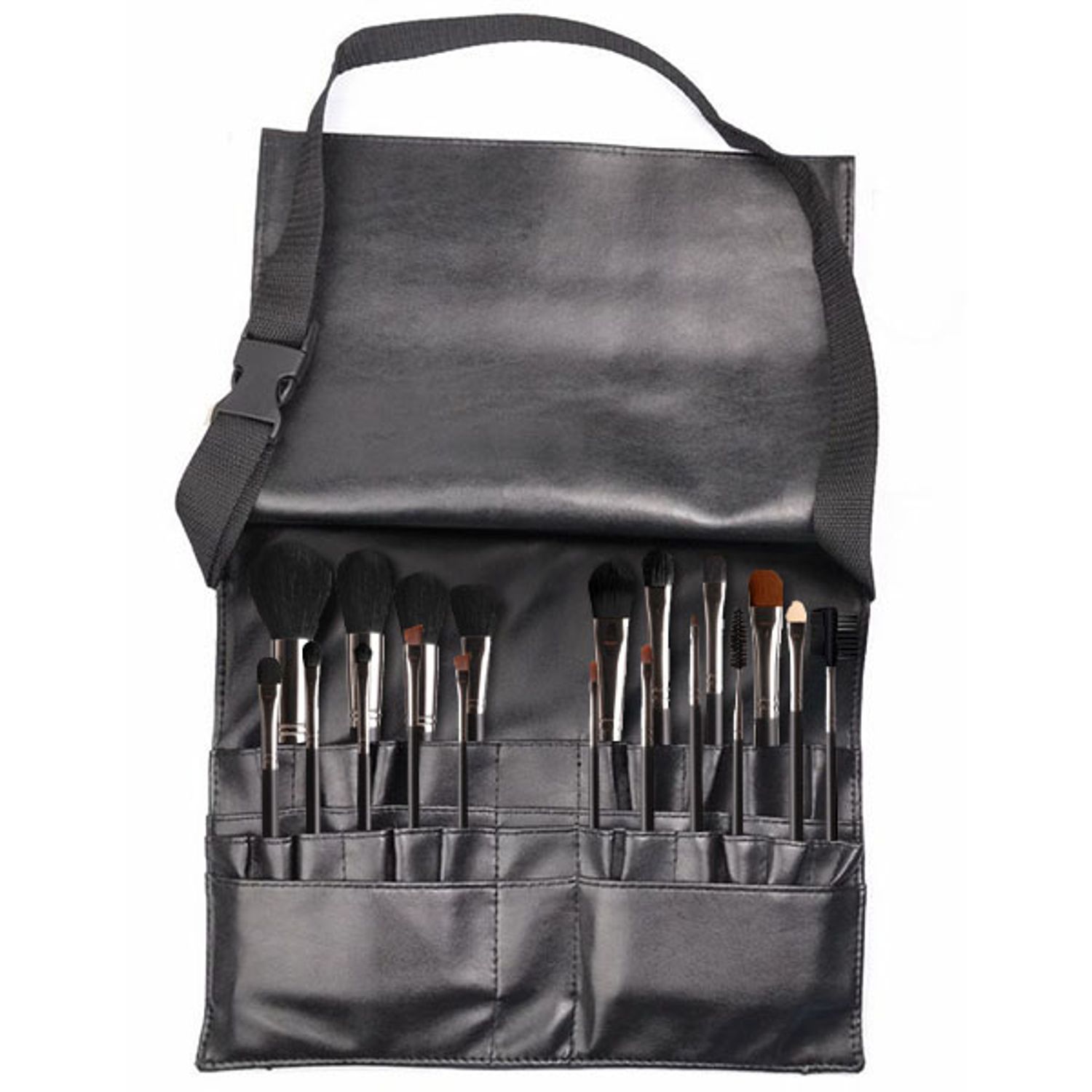Set 18 pensule machiaj Timeless Tools, in suport tip sort, Negru fotografia produsului