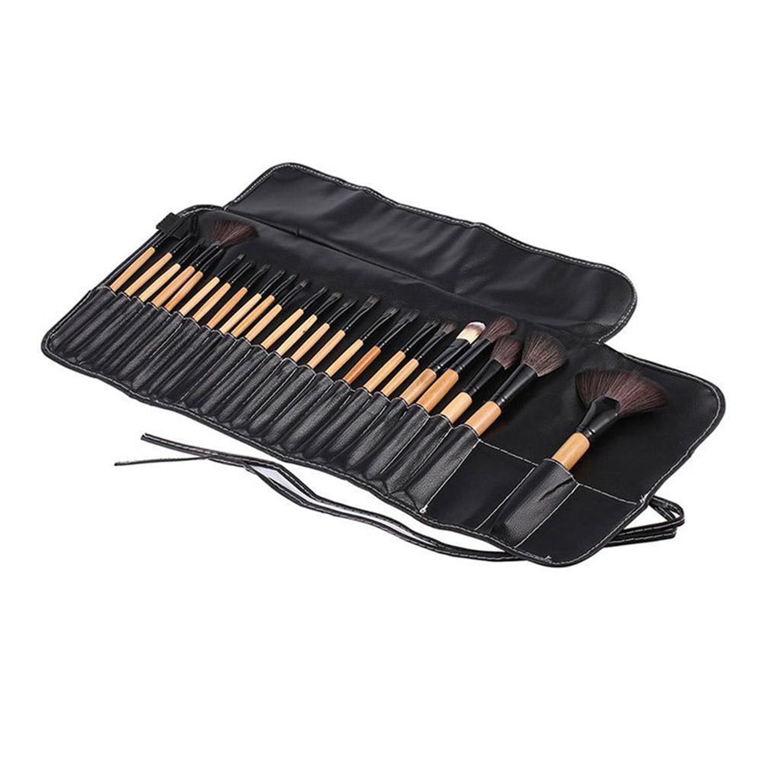 Trusa pensule machiaj Timeless Tools, 24 piese, Negru/Maro fotografia produsului View 8 L