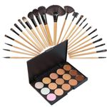 Trusa pensule machiaj Timeless Tools, 24 piese, Negru/Maro fotografia produsului