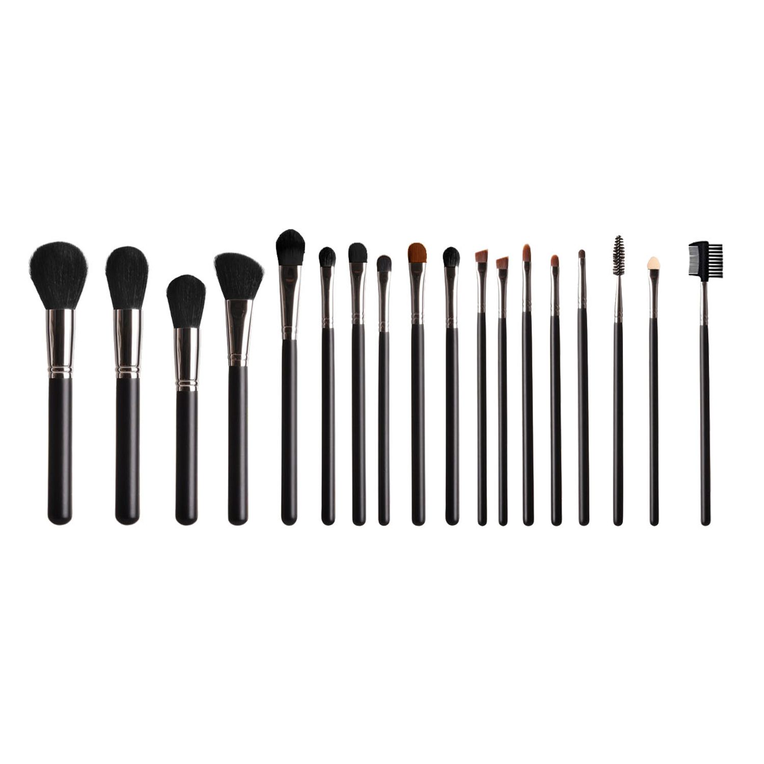 Set 18 pensule machiaj Timeless Tools, in suport tip sort, Negru fotografia produsului View 2 L