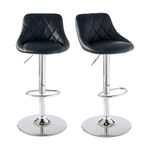 Set 2 buc scaune de bar cu spatar Timeless Tools. stil modern, reglabila pe inaltime, Negru fotografia produsului