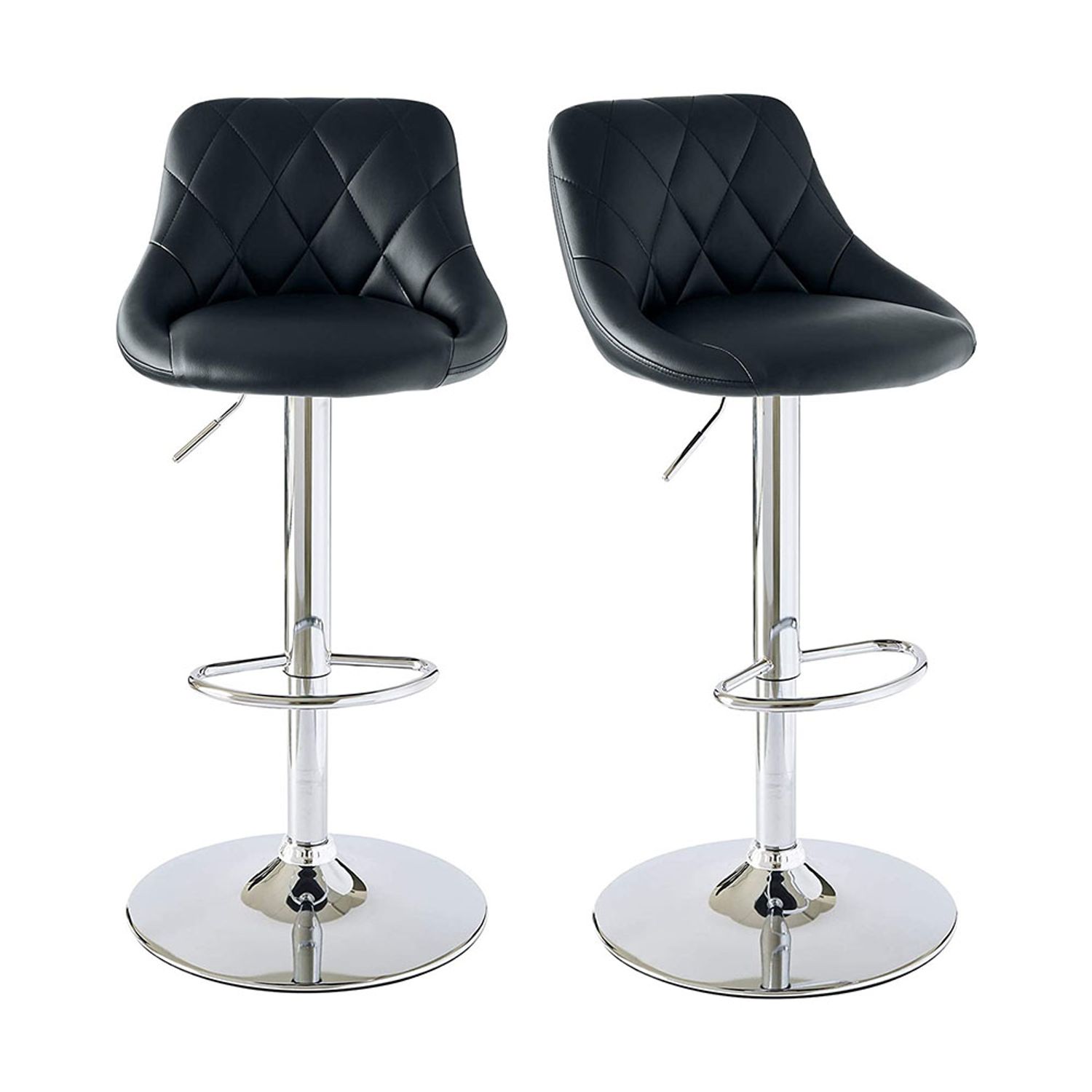 Set 2 buc scaune de bar cu spatar Timeless Tools. stil modern, reglabila pe inaltime, Negru fotografia produsului