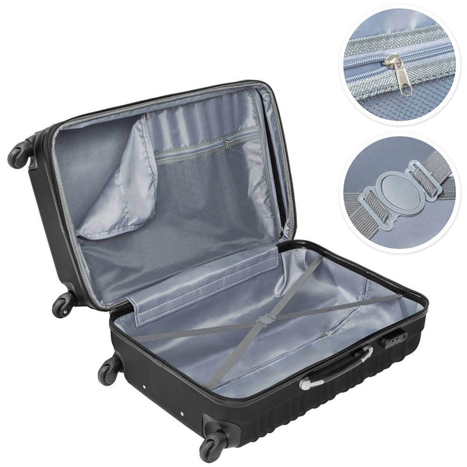 Set de 4 trolere Timeless Tools, cabina ABS, Negru fotografia produsului View 2 L