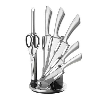 Set de cutite profesionale de 8 piese Timeless Tools, cu suport transparent