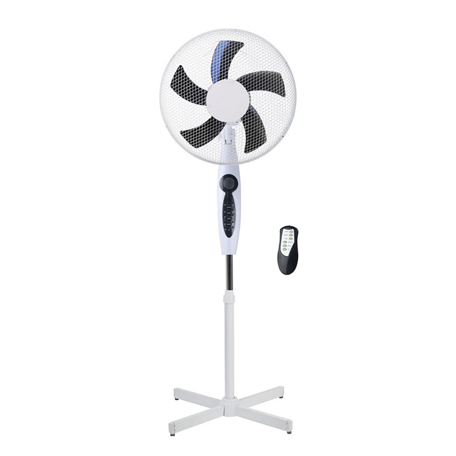 Ventilator cu picior Timeless Tools, cu telecomanda, 3 moduri diferite, Alb fotografia produsului