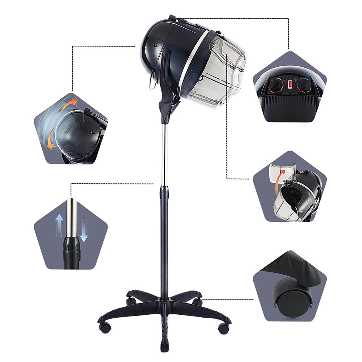 Uscator de par cu suport Timeless Tools, temperatura reglabila, regulator de timp fotografia produsului View 4 L