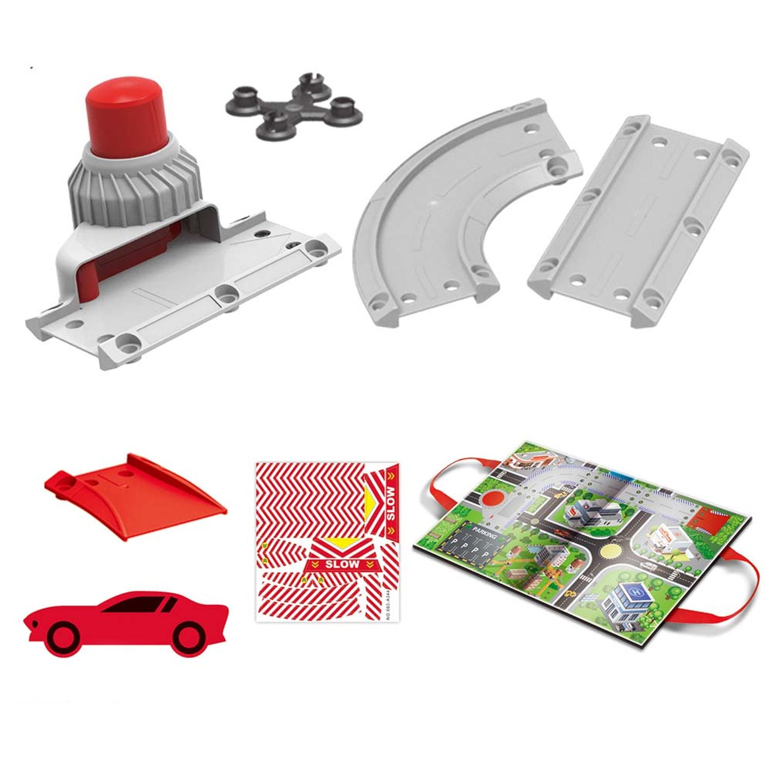 Set de pompier cu covoras Timeless Tools, covor interactiv portabil, cu masini de pompier si accesorii fotografia produsului View 4 L