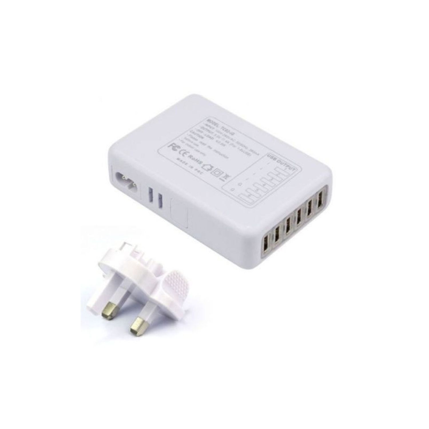 Incarcator priza, 6 porturi usb, alb, Gonga&reg; Alb fotografia produsului View 3 L