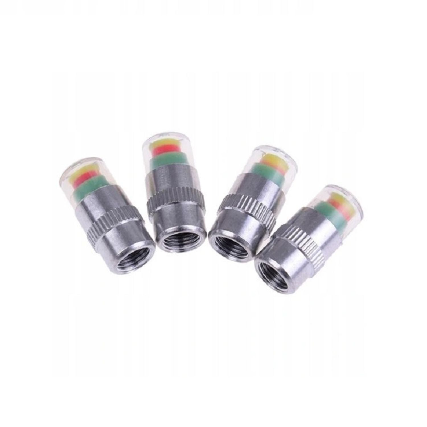 Set 4 capacele roata cu indicator de presiune, Gonga&reg; Argintiu fotografia produsului