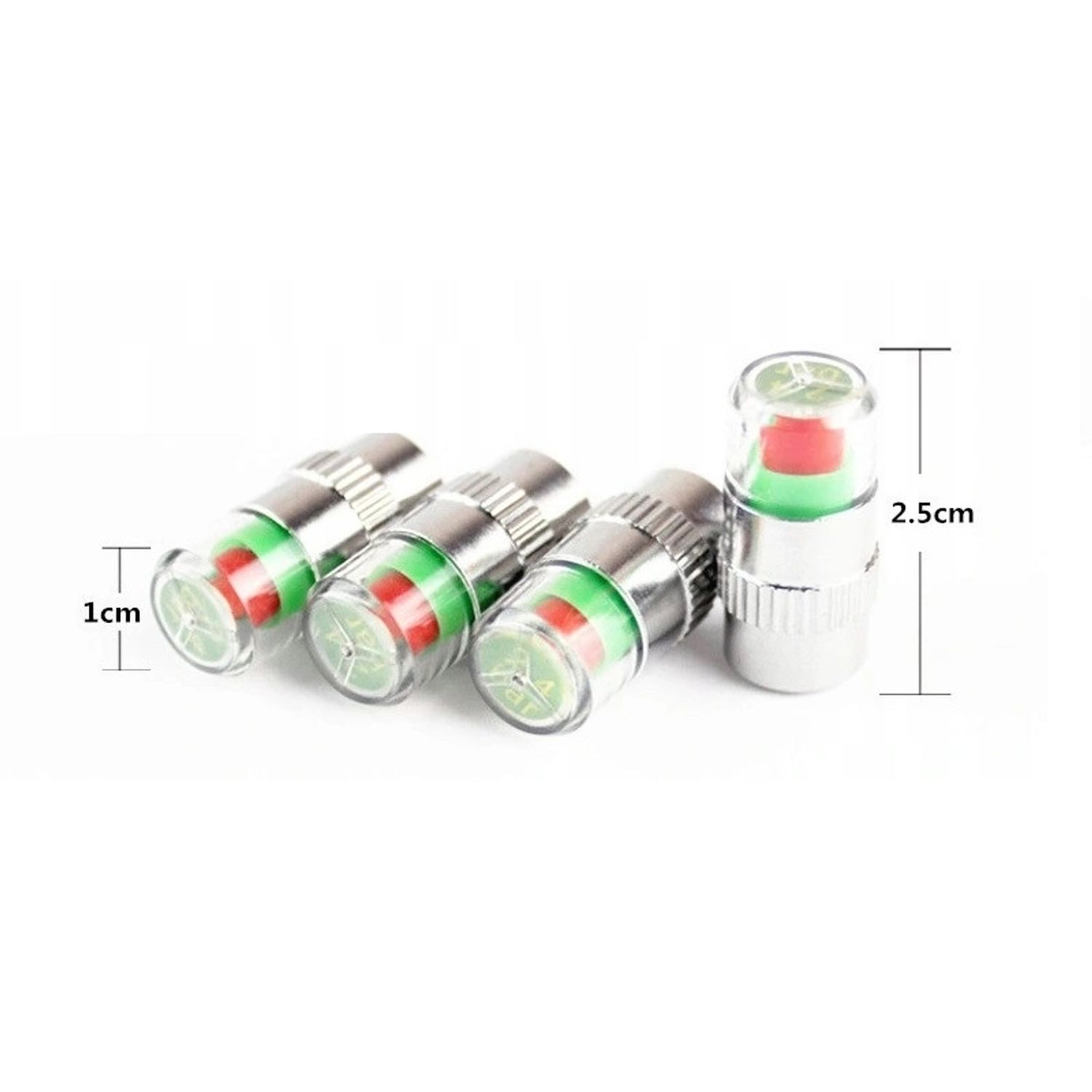 Set 4 capacele roata cu indicator de presiune, Gonga&reg; Argintiu fotografia produsului View 6 L