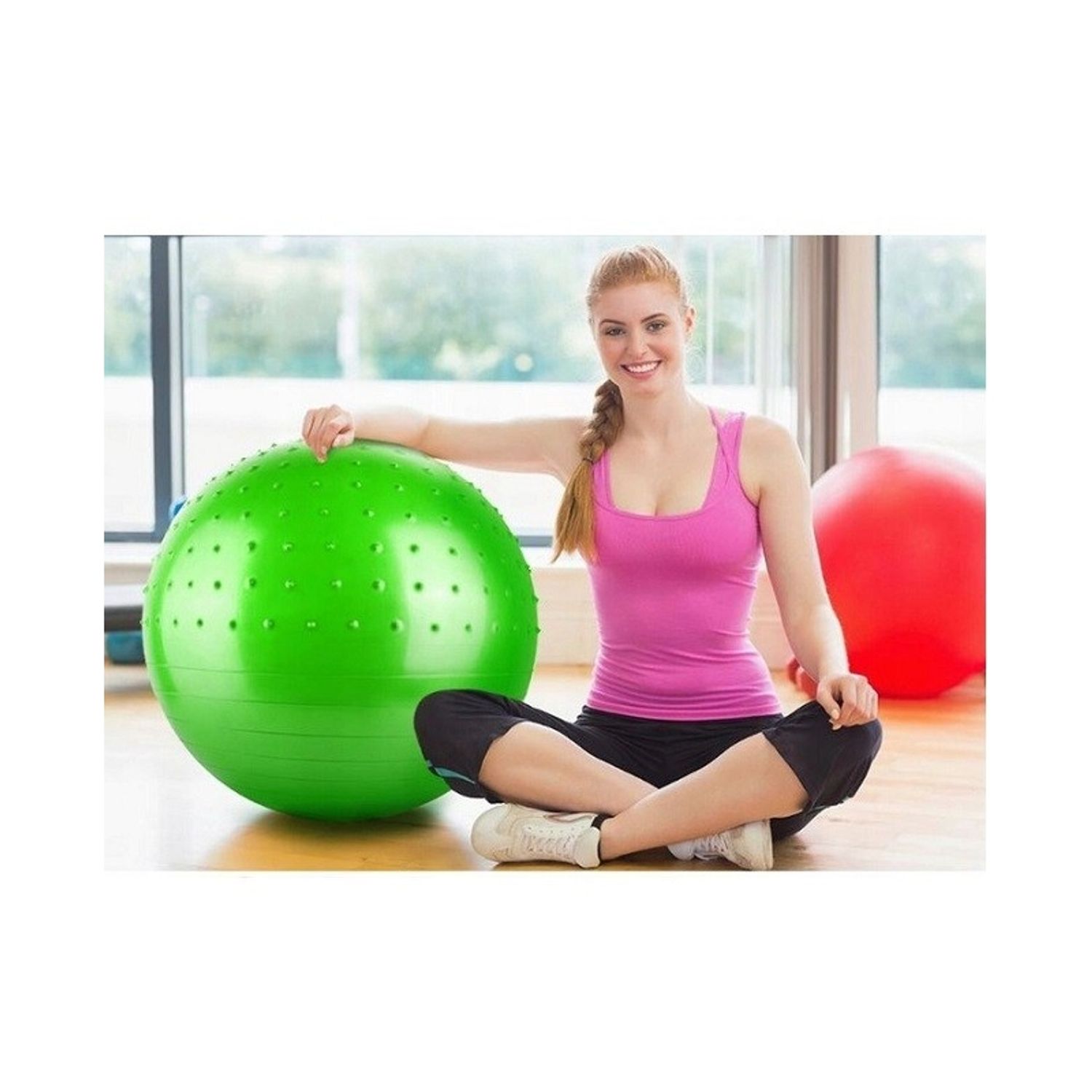 Minge pentru yoga si exercitii de gimnastica, 75 cm, Gonga&reg; Verde fotografia produsului