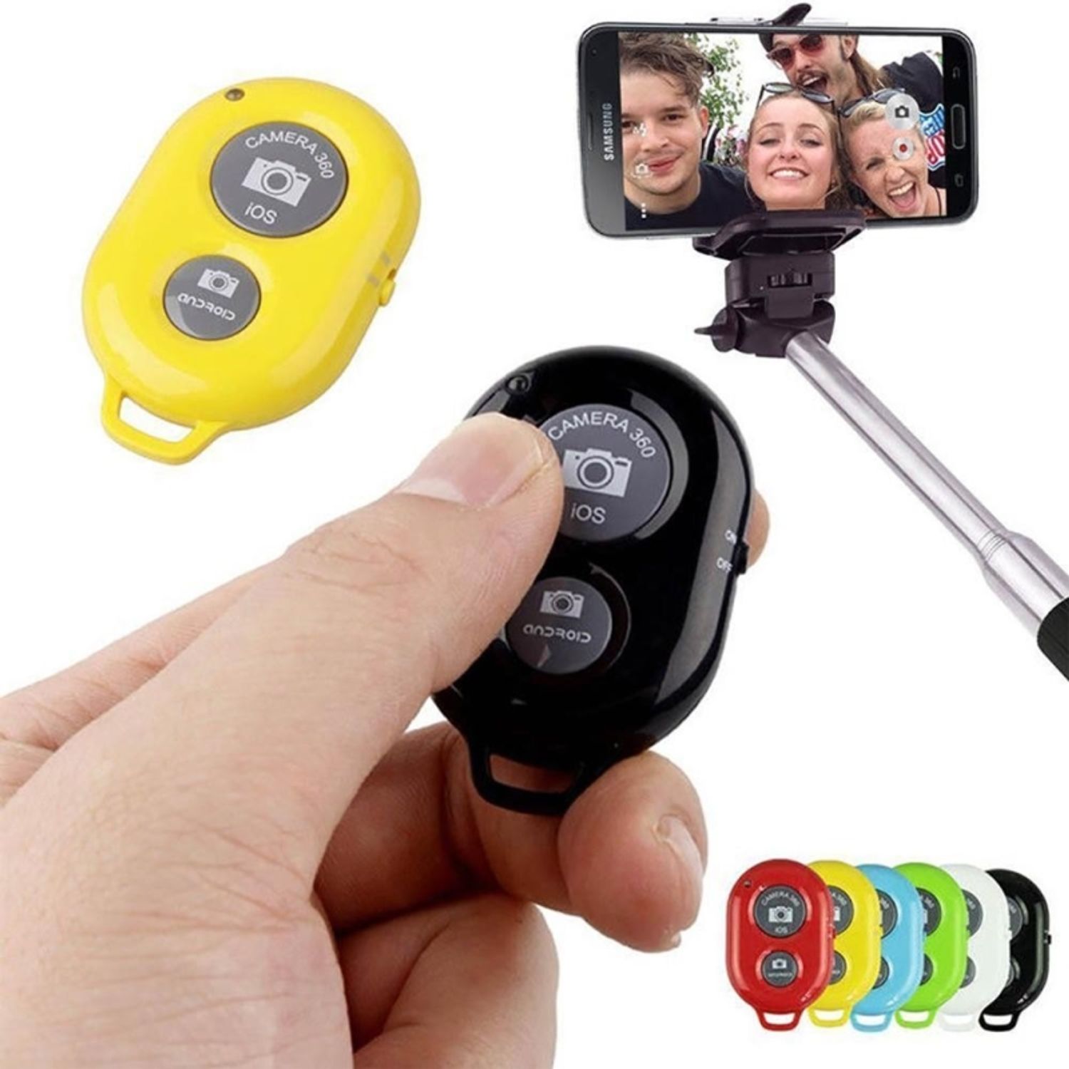 Telecomanda selfie, bluetooth, compatibila IOS si Android, Gonga&reg; Negru fotografia produsului View 2 L