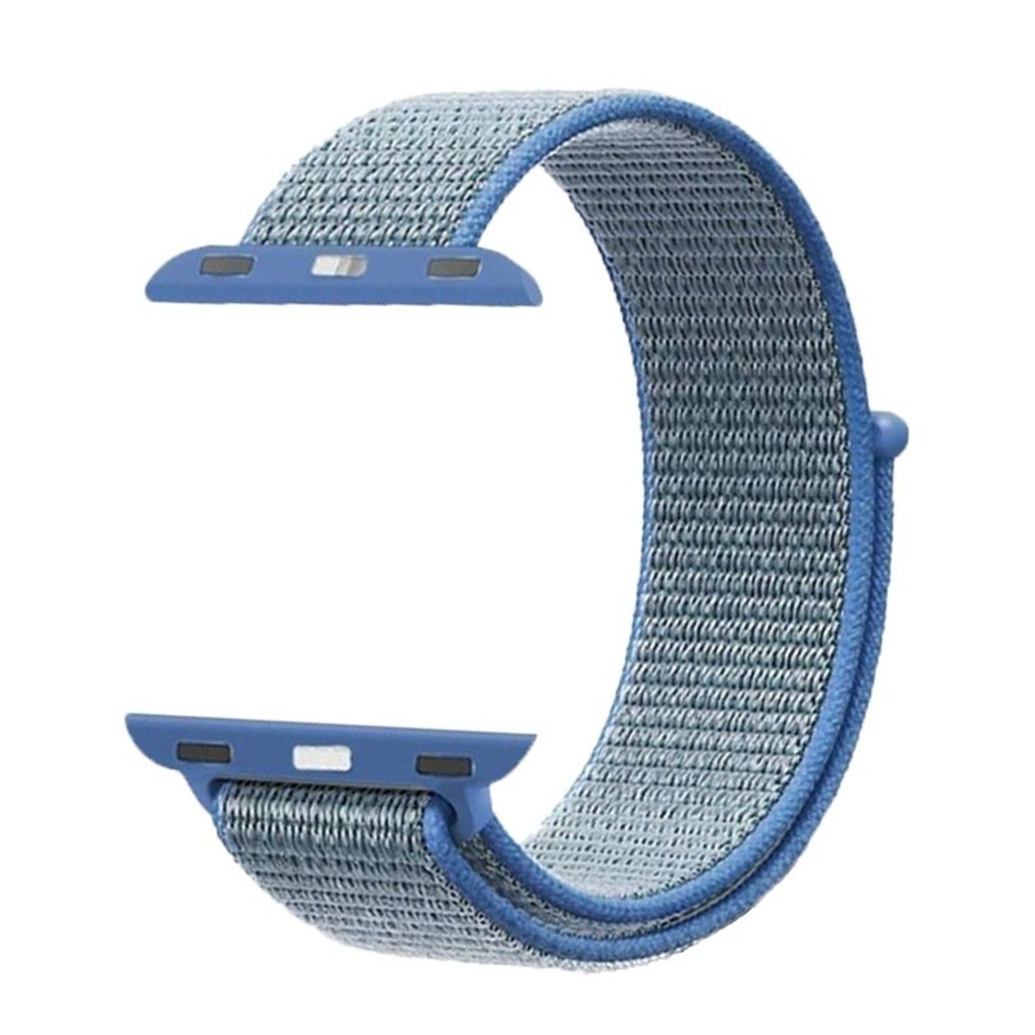 Curea compatibila Apple Watch, 42/44mm, nylon Albastru/Gri fotografia produsului