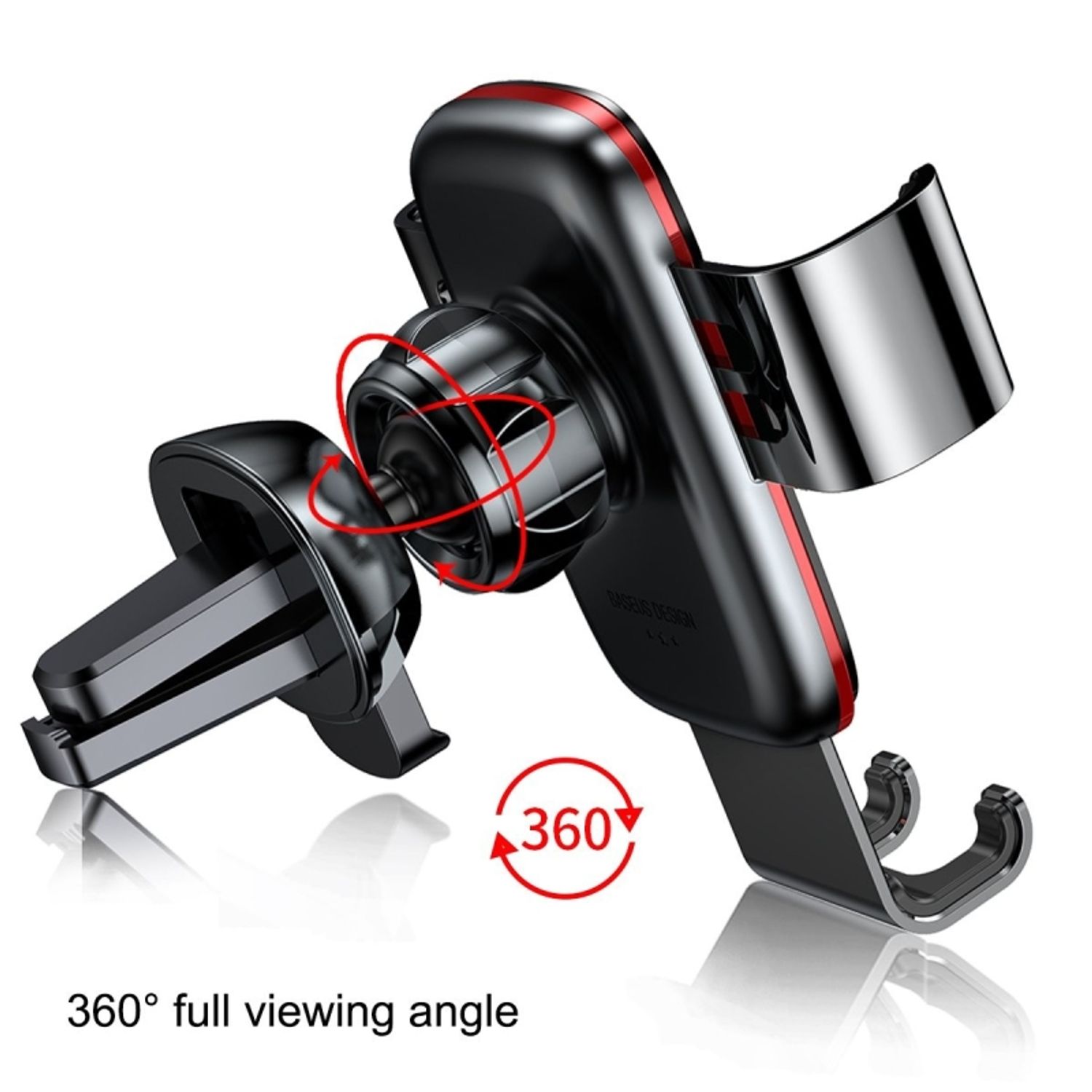 Suport auto telefon universal, Baseus B76100, adjustabil 360&deg; Negru fotografia produsului View 3 L