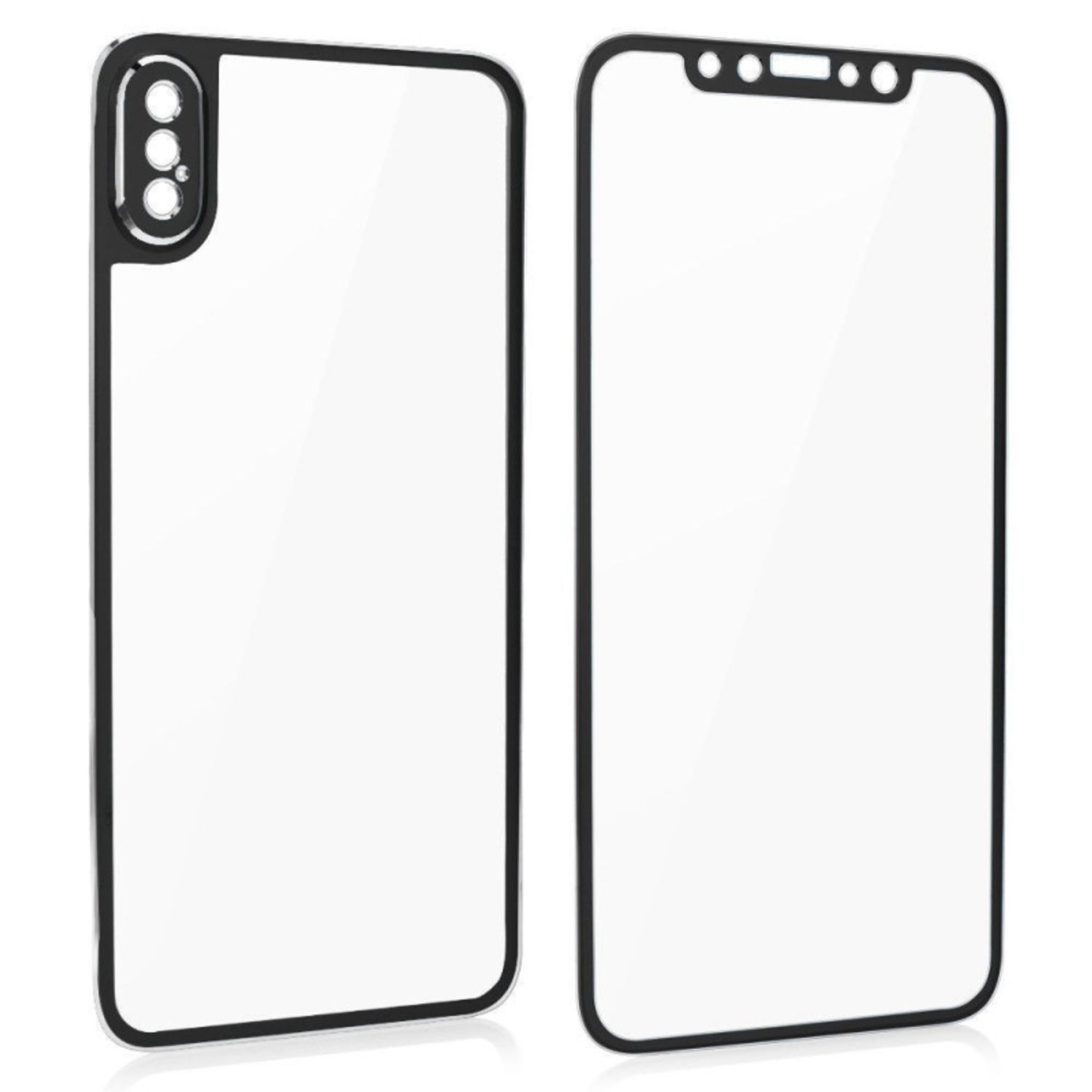 Folie protectie din sticla pentru Iphone X, full cover Negru fotografia produsului