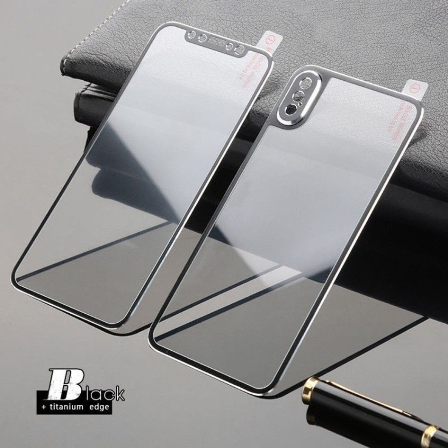 Folie protectie din sticla pentru Iphone X, full cover Negru fotografia produsului View 2 L