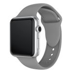 Curea compatibila Apple Watch 1/2/3/4, silicon, 42/44 mm Gri fotografia produsului View 2 S