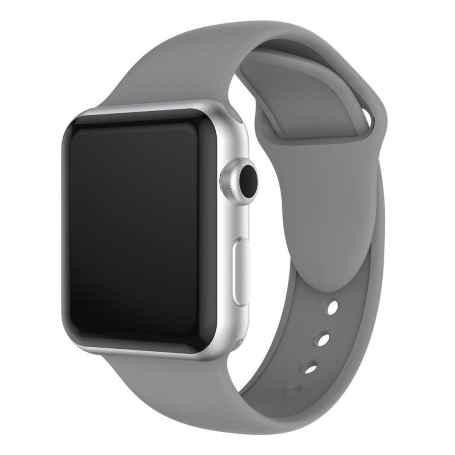 Curea compatibila Apple Watch 1/2/3/4, silicon, 42/44 mm Gri fotografia produsului View 2 L