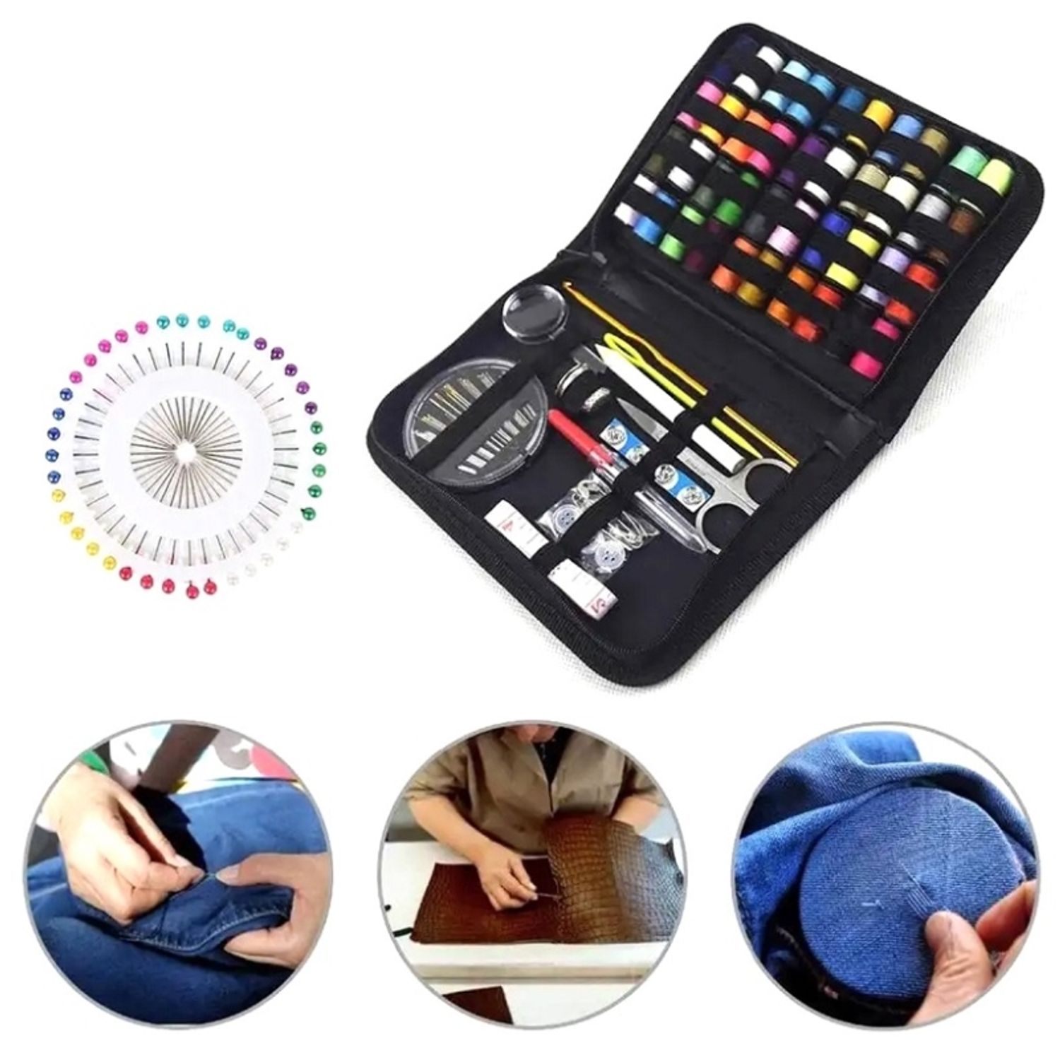 Set 129 de accesorii pentru cusut, Gonga&reg; Multicolor fotografia produsului View 3 L
