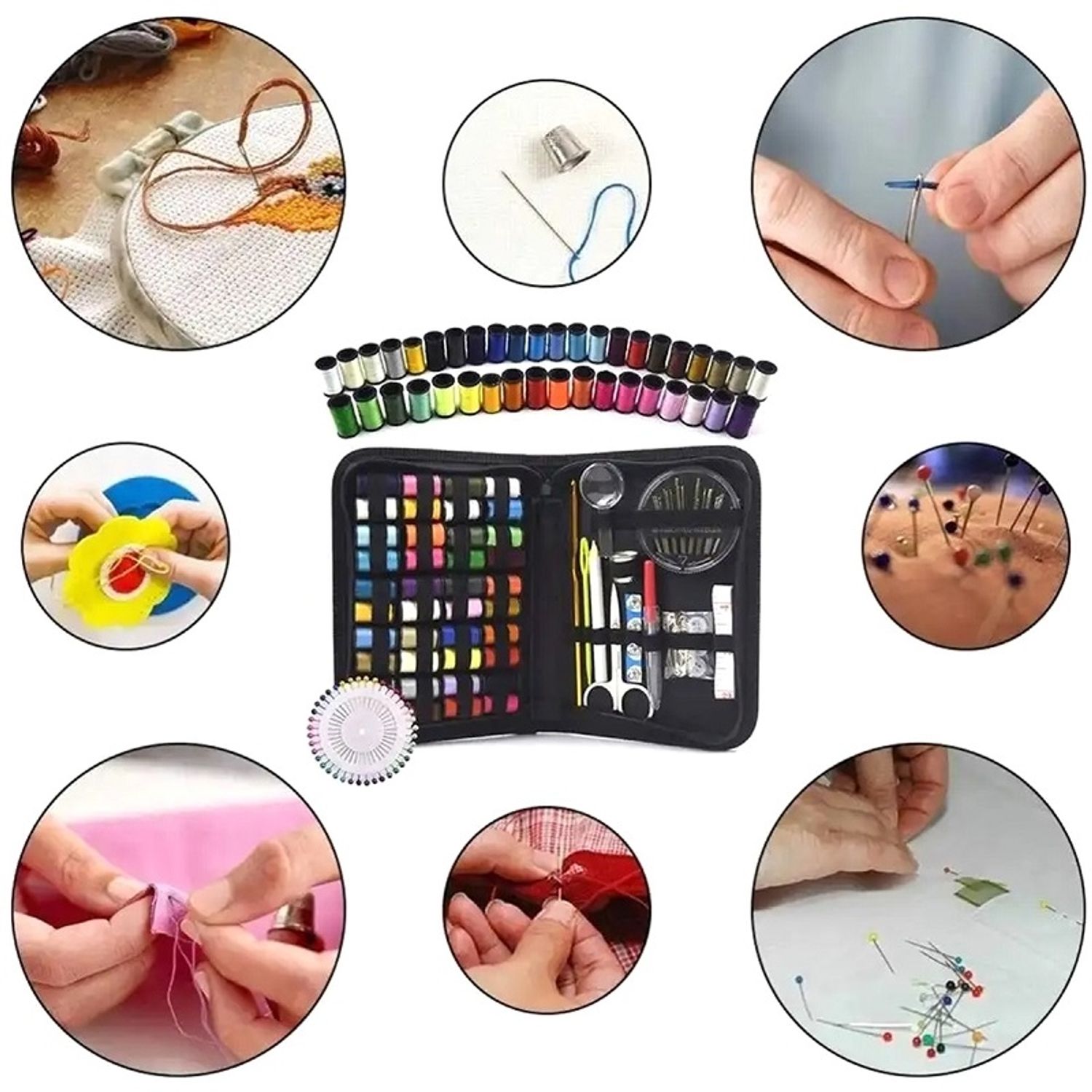Set 129 de accesorii pentru cusut, Gonga&reg; Multicolor fotografia produsului View 4 L