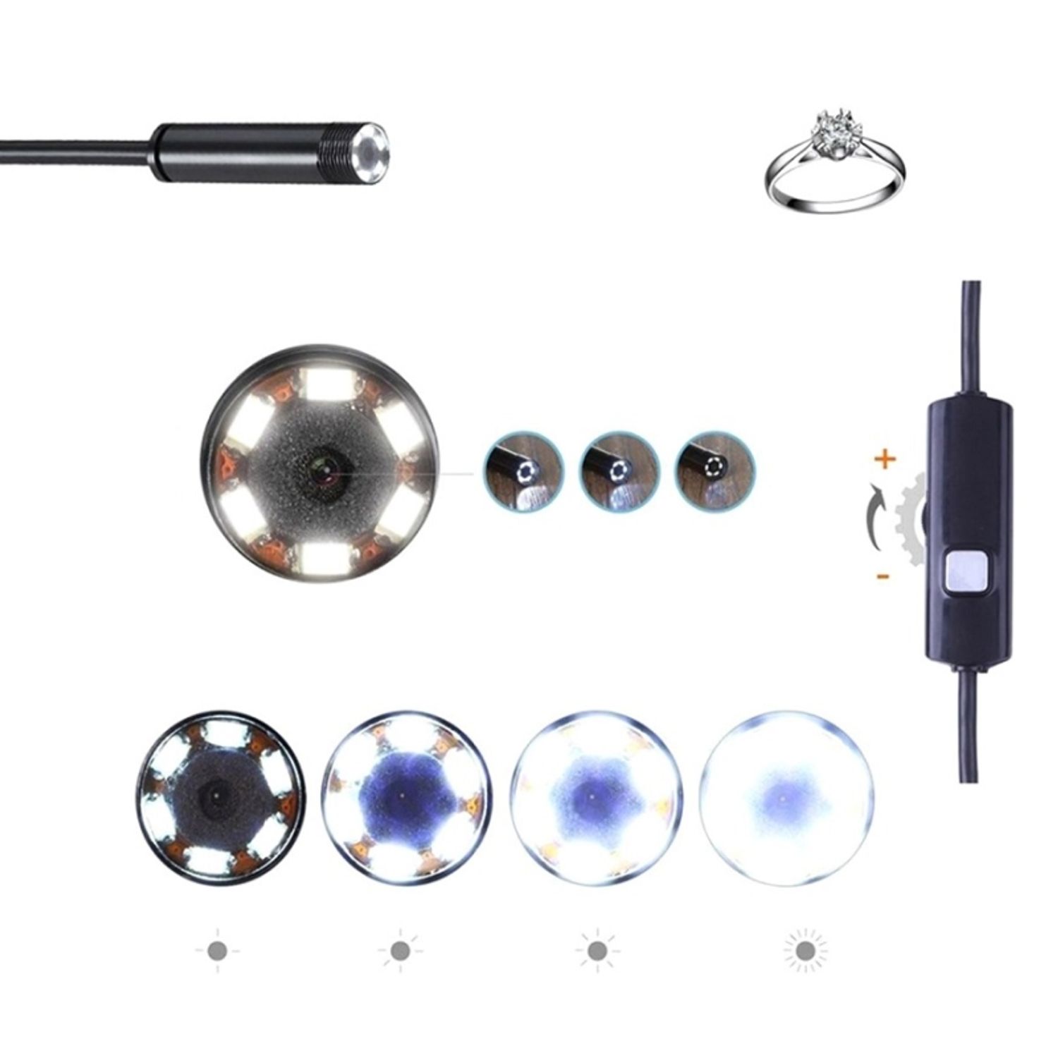Minicamera spion tip endoscop, rezistenta la apa, Gonga&reg; VGA fotografia produsului View 7 L