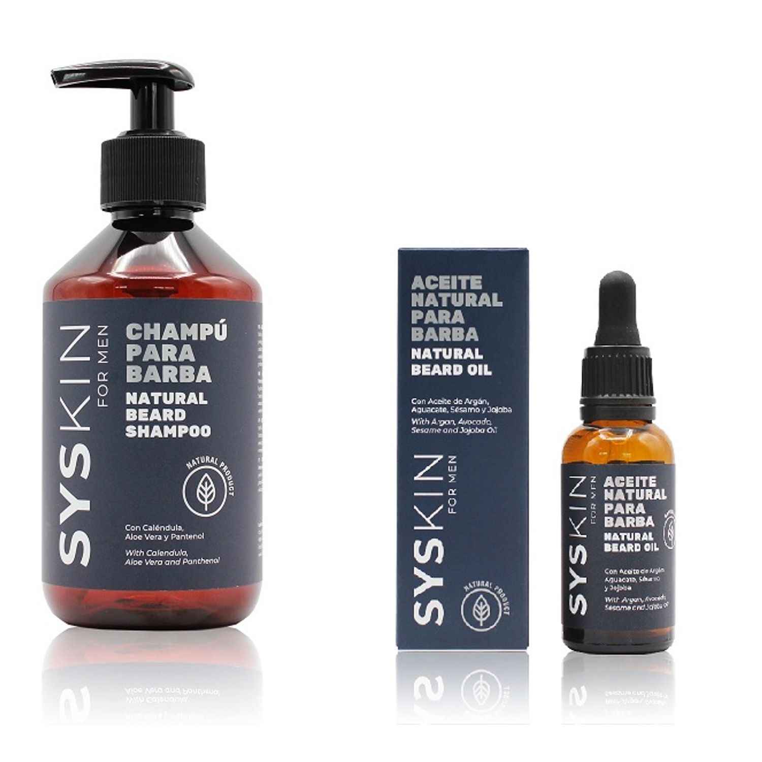 Set ingrijire barba Laboratorio SyS, Sampon 300 ml si ulei 30 ml fotografia produsului View 8 L