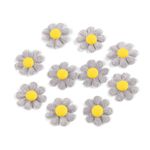 Set 10 margarete decorative textile Kyrra, diametru 27 mm, Gri fotografia produsului