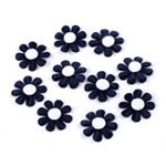 Set 10 margarete decorative textile Kyrra, diametru 27 mm, Bleumarin fotografia produsului