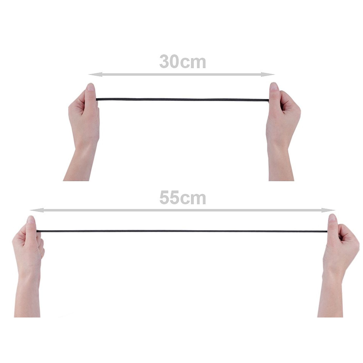 Elastic simplu plat, latime 6.6 mm, lungime 5 m, Negru fotografia produsului View 2 L