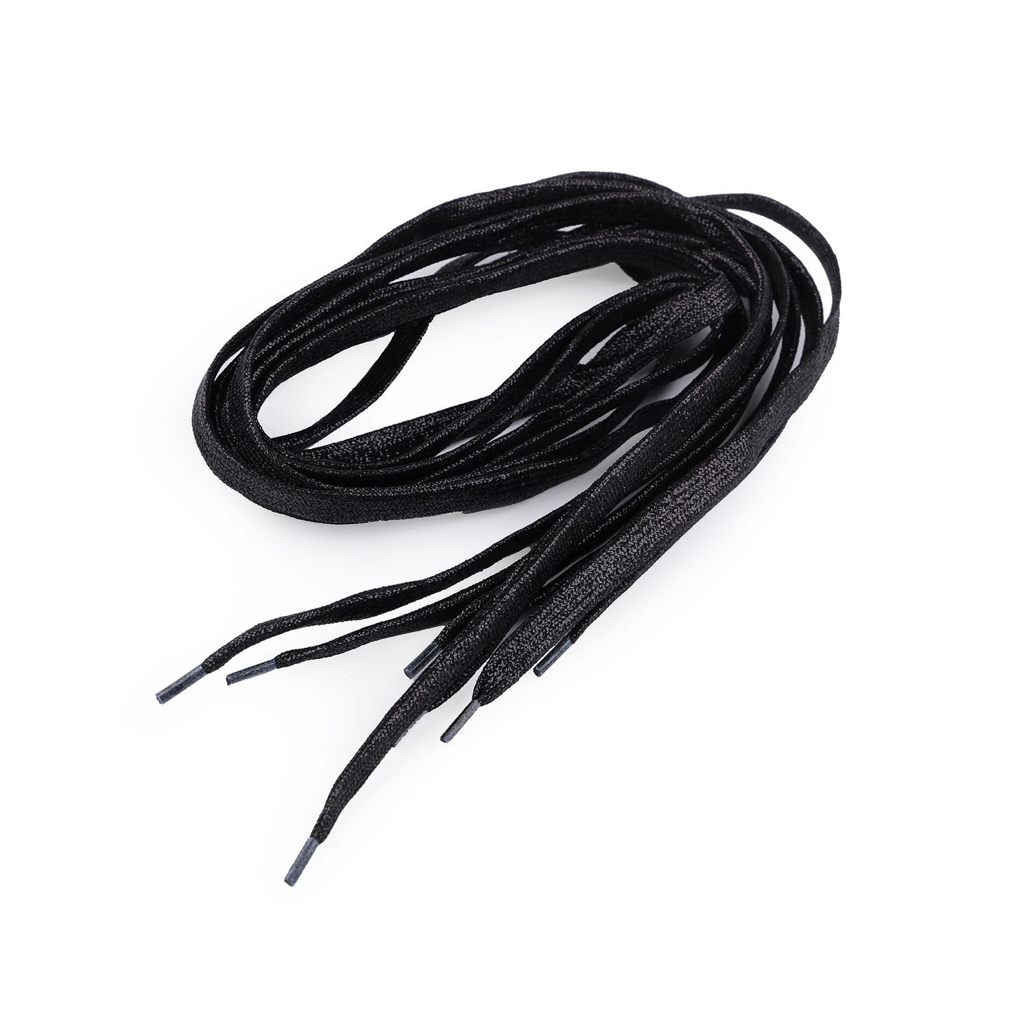 Snur plat pentru hanorac cu efect metalic, lungime 110 cm Negru fotografia produsului