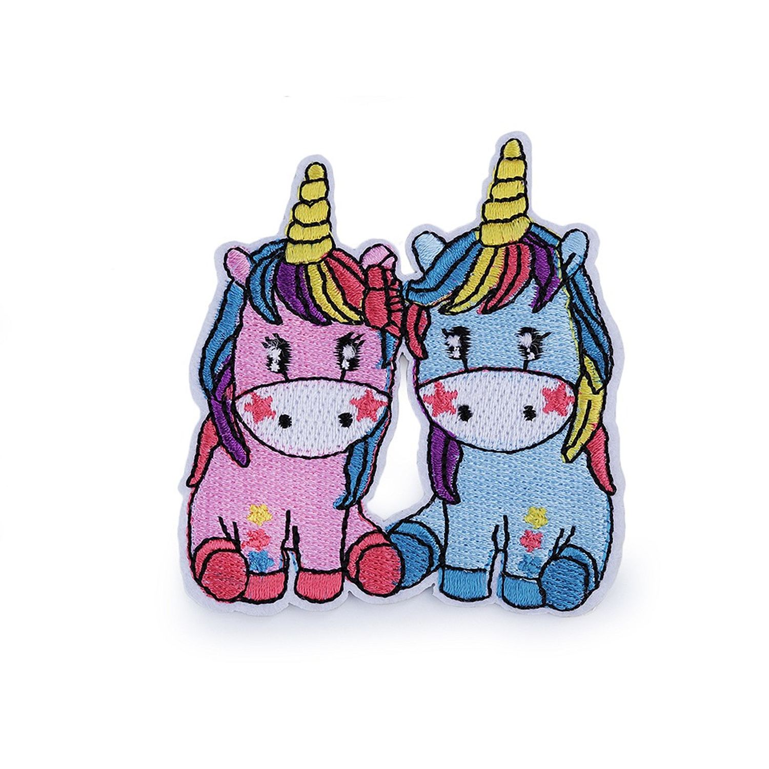 Petic termoadeziva brodat Kyrra 66 x 75 mm Unicorn albastru roz fotografia produsului