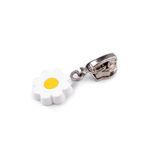 Cursor metalic pentru fermoar spiralat 6 mm Floare alba fotografia produsului