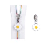 Cursor metalic pentru fermoar spiralat 6 mm Floare alba fotografia produsului View 2 S