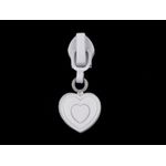 Cursor metalic pentru fermoar spiralat 6 mm Inima alba fotografia produsului View 2 S