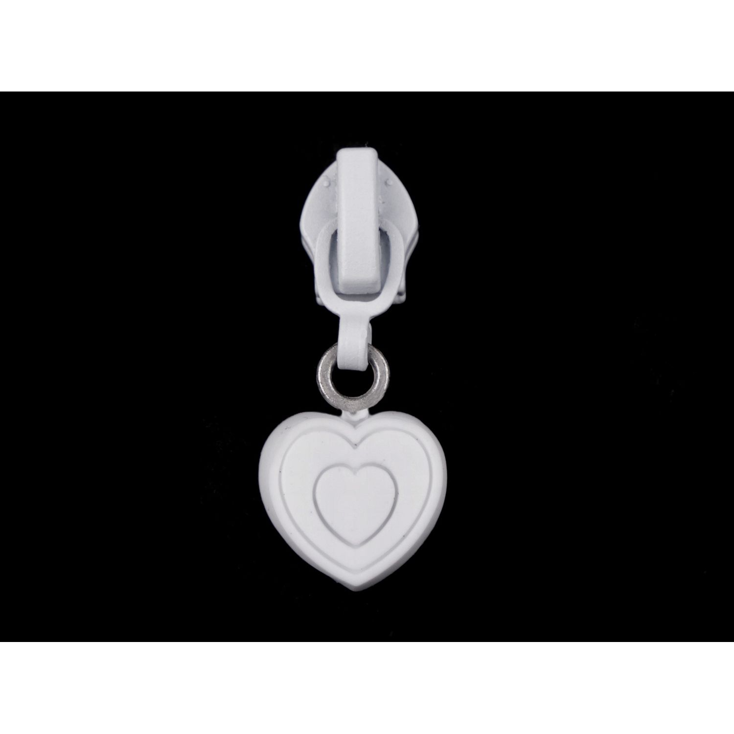 Cursor metalic pentru fermoar spiralat 6 mm Inima alba fotografia produsului View 2 L