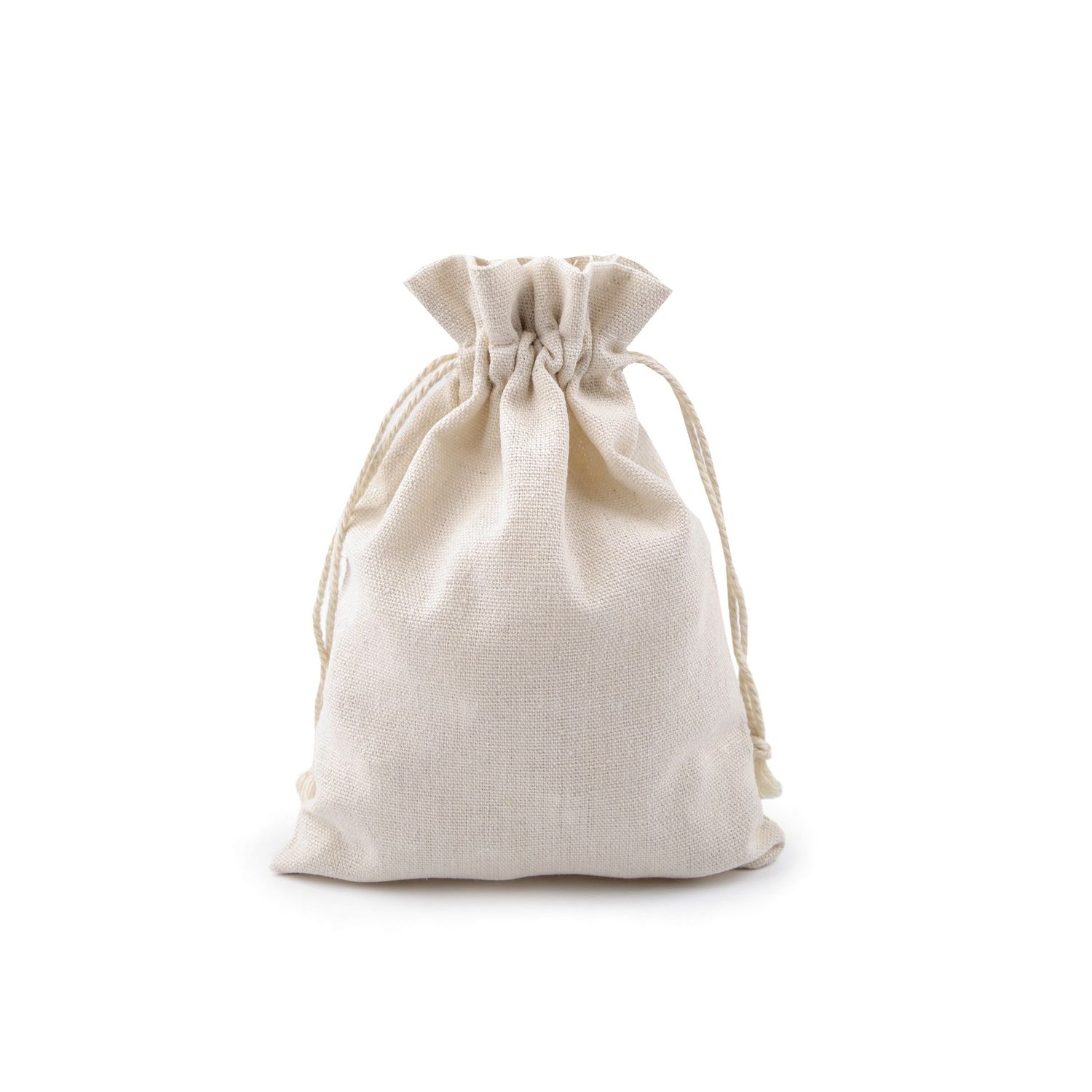 Saculet bumbac decorabil pentru cadouri, 13 x 18 cm Ecru deschis fotografia produsului