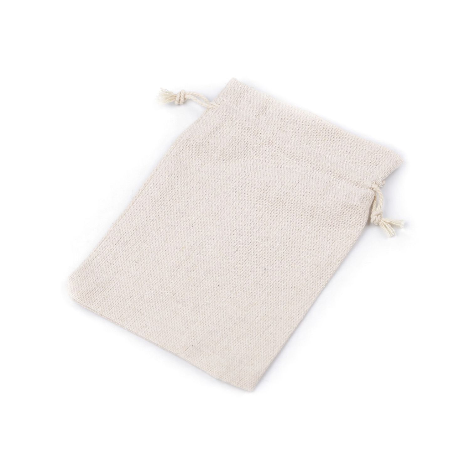Saculet bumbac decorabil pentru cadouri, 13 x 18 cm Ecru deschis fotografia produsului View 2 L