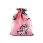 Saculet bumbac pentru cadouri, 17 x 22 cm imprimeu Unicorn roz fotografia produsului