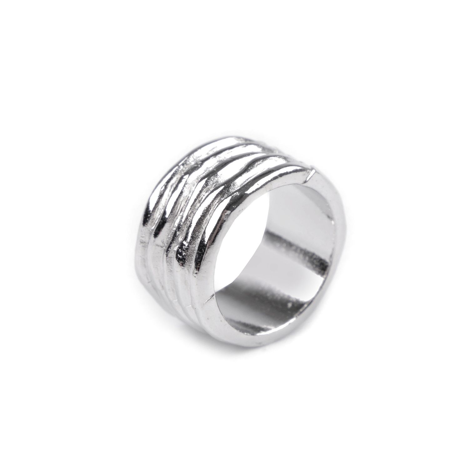 Inel metalic pentru esarfa Crisalida 2.3 cm Argintiu fotografia produsului