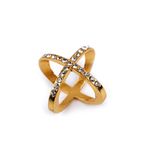 Inel cu strasuri pentru esarfa 1.5 cm  Golden fotografia produsului