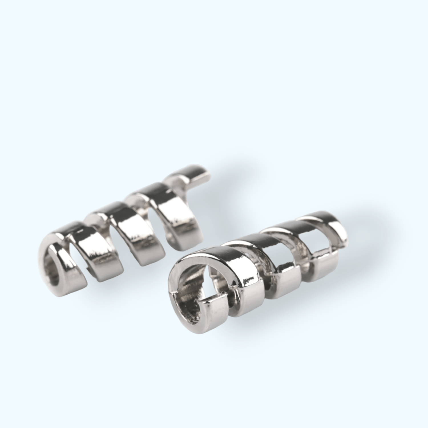 Set 2 terminatii metalice pentru snur 4 mm Argintiu fotografia produsului View 2 L
