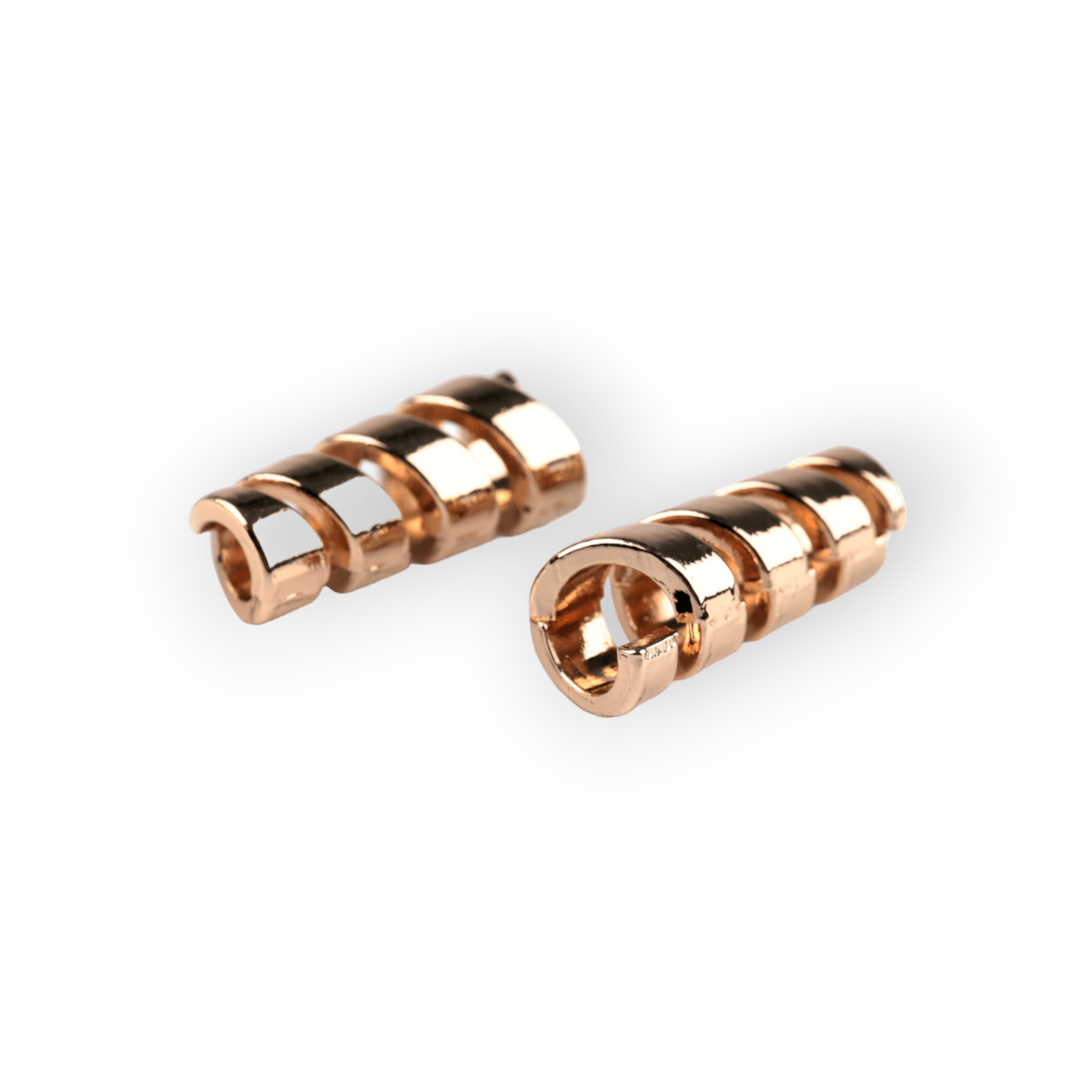 Set 2 terminatii metalice pentru snur 4 mm Auriu rose fotografia produsului View 3 L