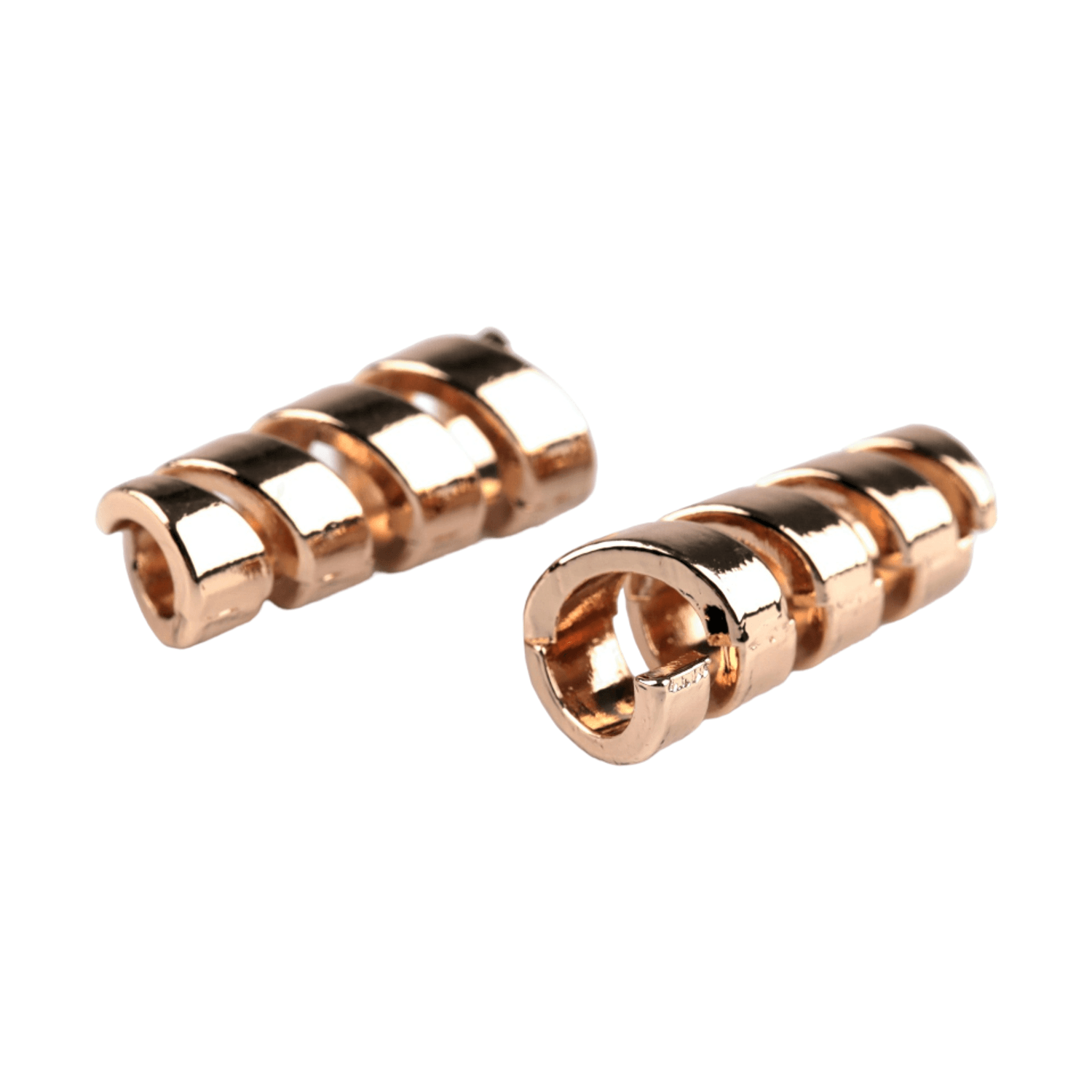 Set 2 terminatii metalice pentru snur 4 mm Auriu rose fotografia produsului