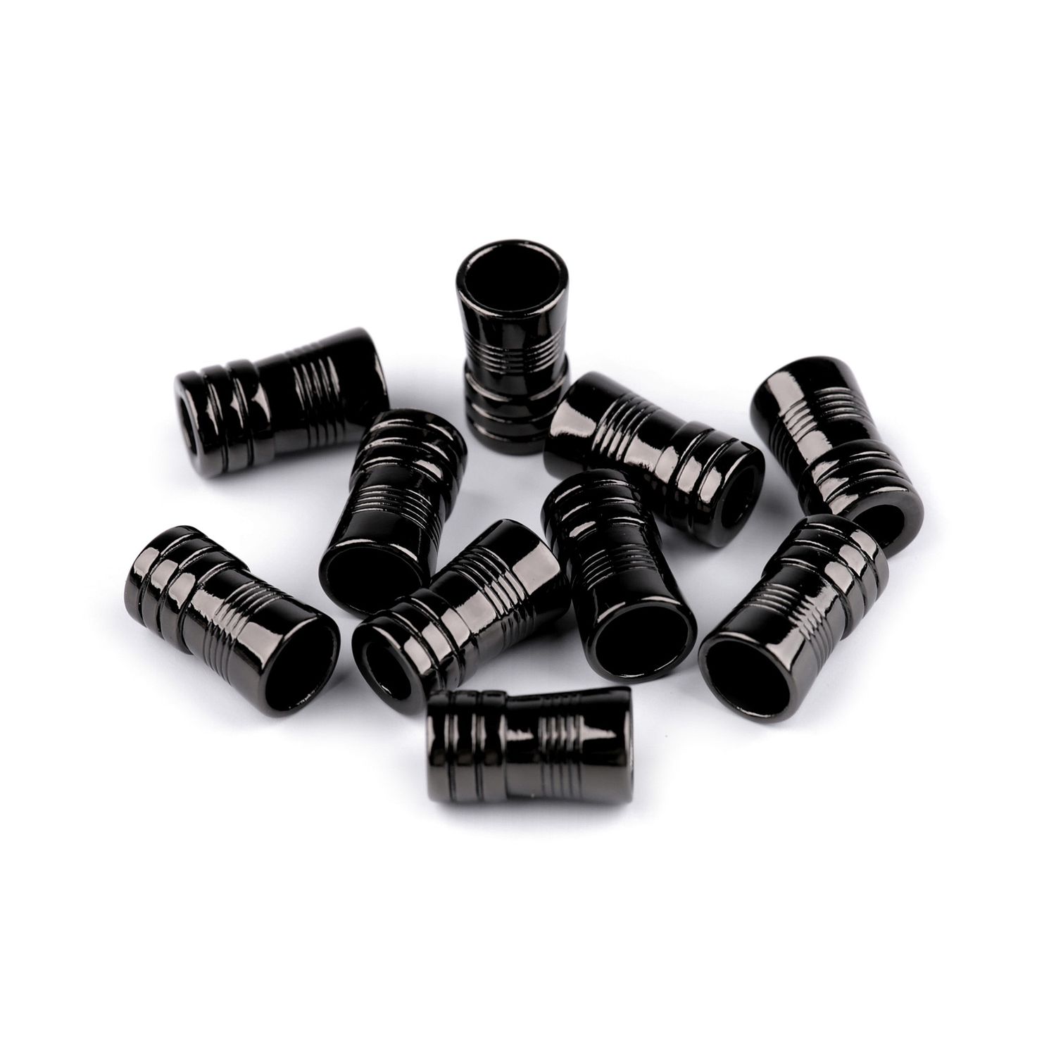 Set 10 terminatii metalice pentru snur 5 mm Negru fotografia produsului