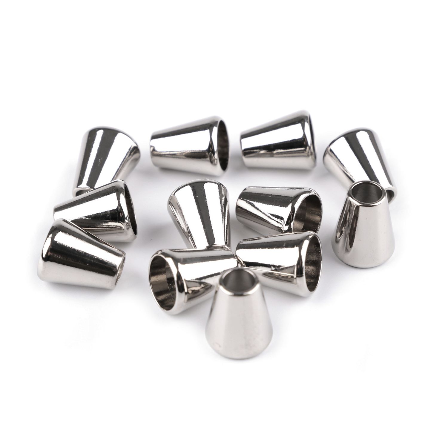 Set 10 terminatii metalice pentru snur 5.5 mm Nichel fotografia produsului